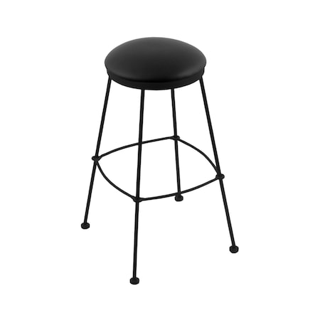 25 Stationary Counter Stool,Black Wrinkle,Black Vinyl Seat